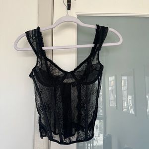 Black lace corset